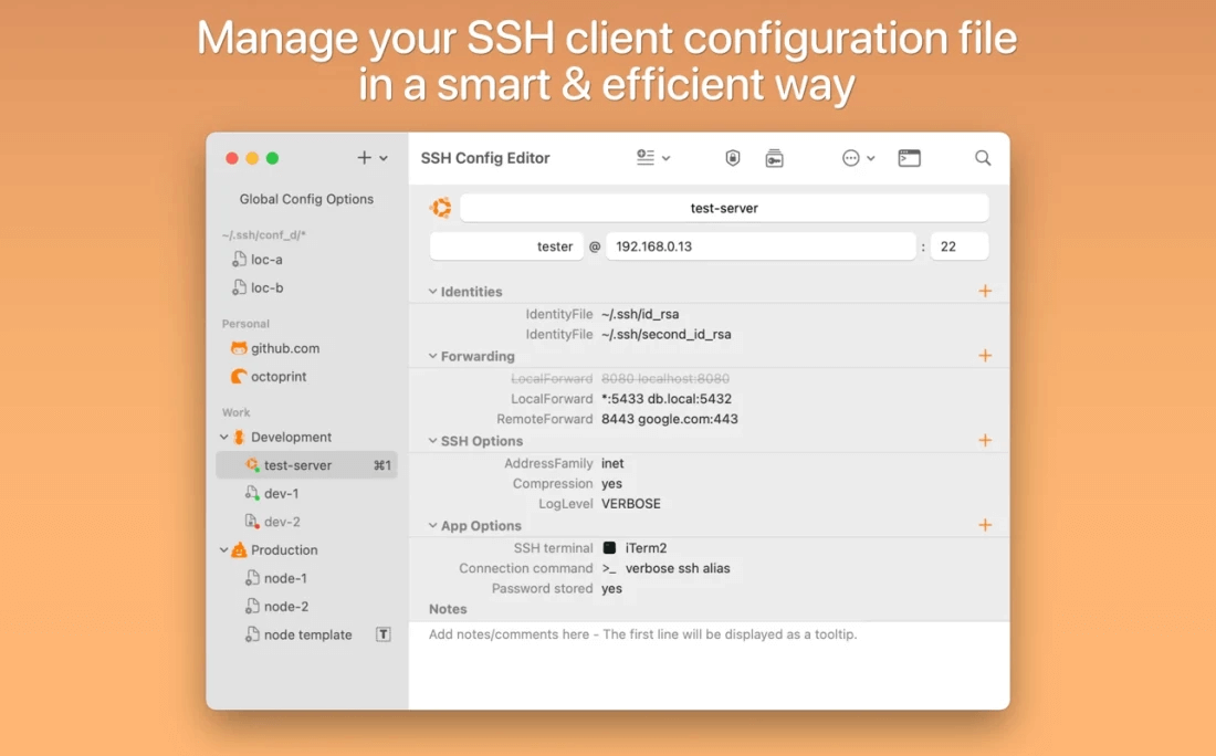 SSH Config Editor SSH配置编辑器