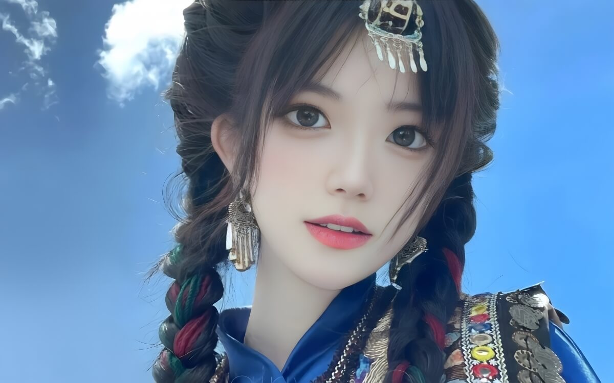 漂亮少数民族美女 4k壁纸